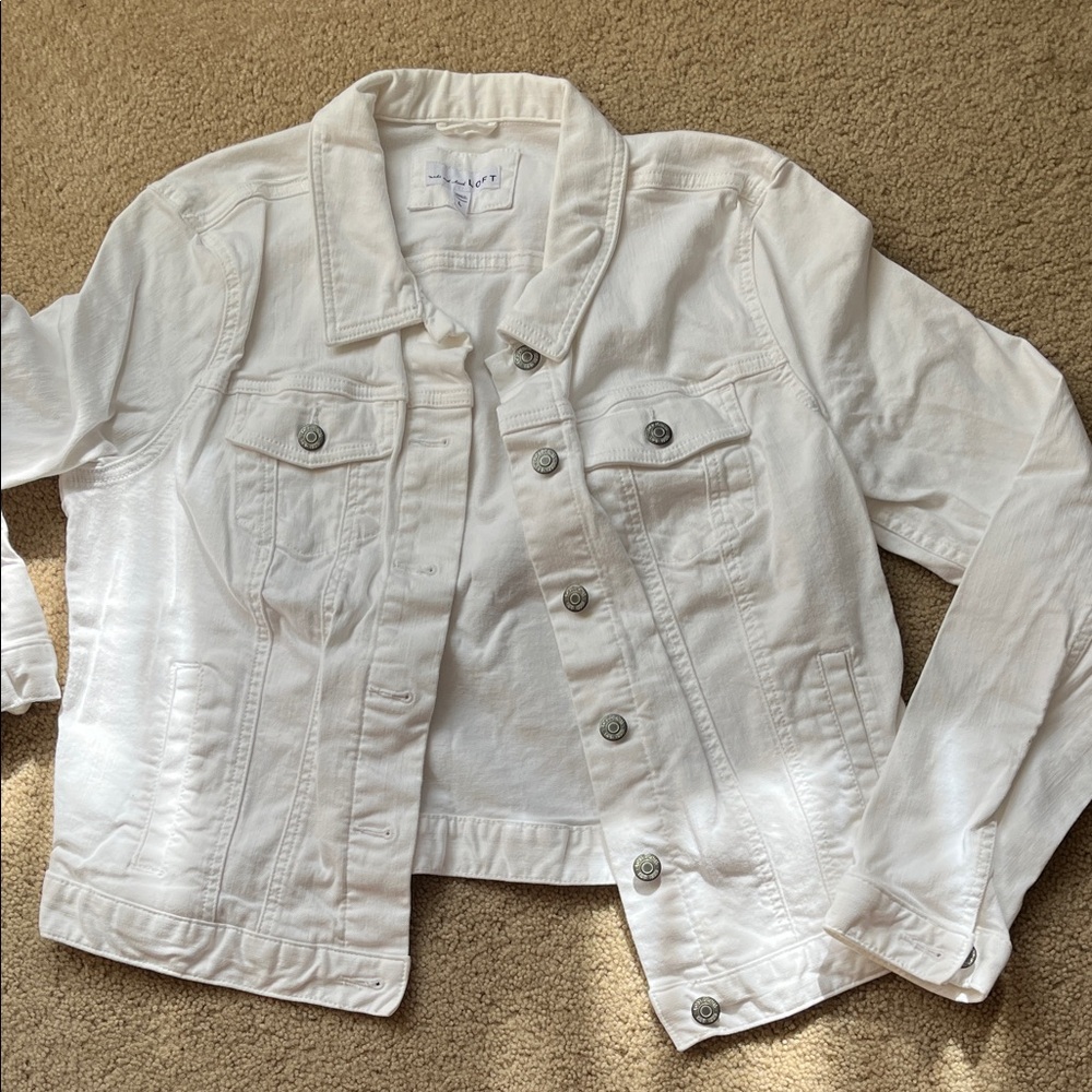 LOFT Classic White Jean Jacket
